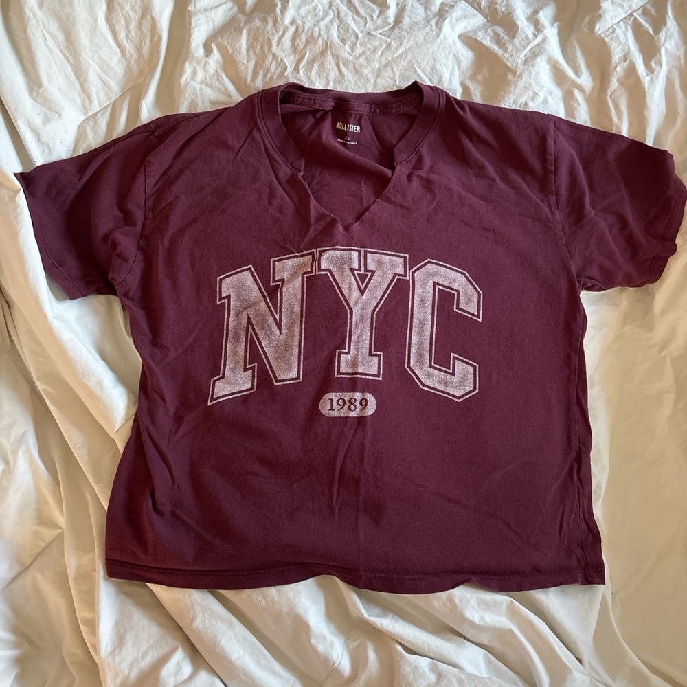 Hollister Maroon NYC Graphic T-Shirt